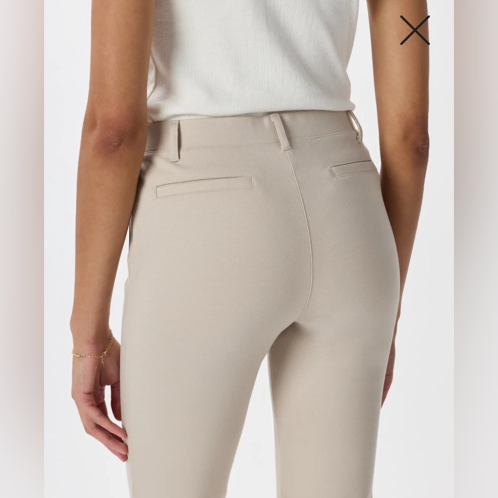 Quince Ultra-Stretch Ponte Straight Leg Pants in Ecru, size XS, 30” inseam - Picture 5 of 9